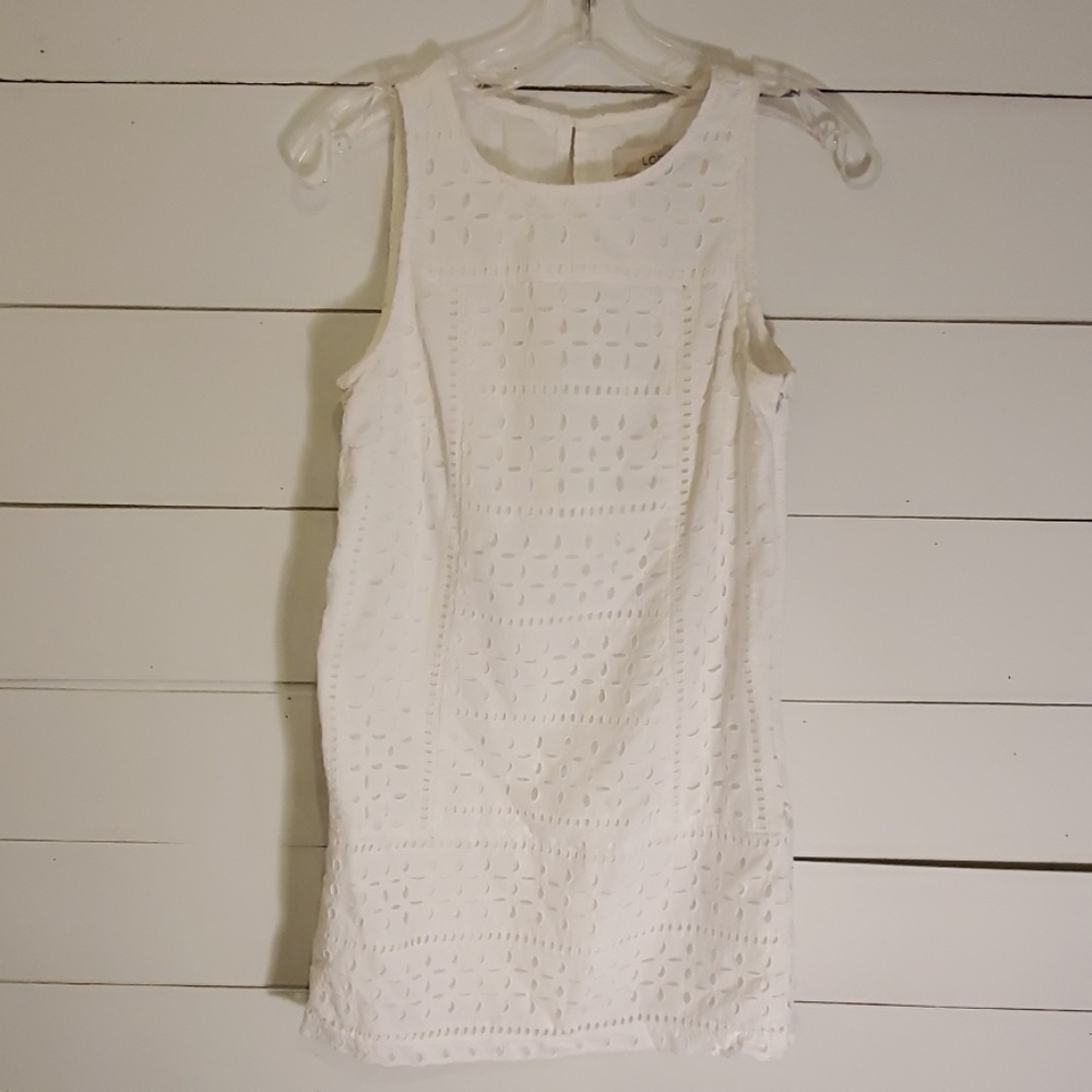 Sleeveless eyelet shift dress